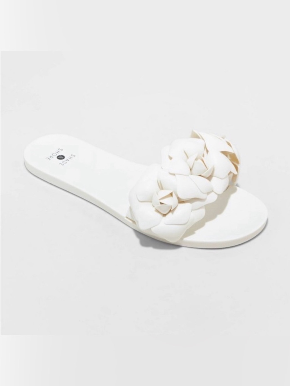 Shade & Shore Mallory Floral Jelly Slide Sandals White Women's Size 9